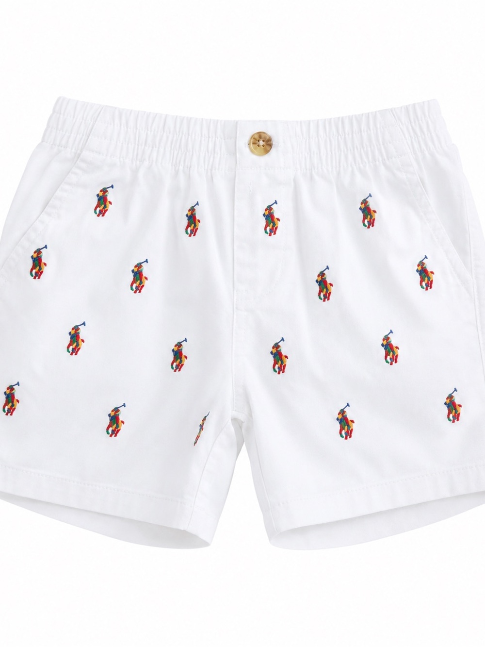 Polo by Ralph Lauren White Embroidered Polo Pony Kids' Shorts